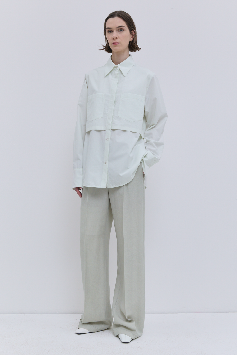 Women’s Ice cotton shirt with pointed collar